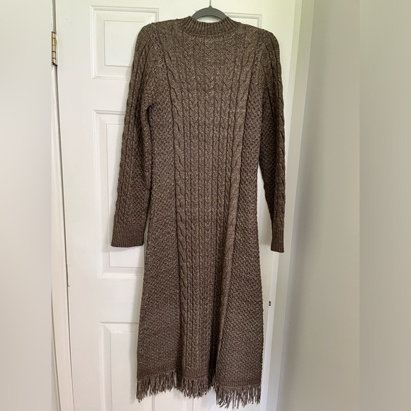 Moon River Fringed Sweater Dress - L - Picture 2 of 7